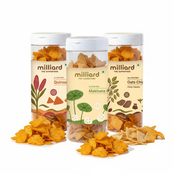 Healthy Chips Combo – Quinoa, Makhana & Oats Chips (Gluten-Free Superfood Snacks)