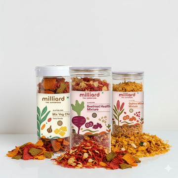 Healthy Mixture Combo – Mix Veg Chips + Beetroot Health Mixture + Quinoa Millet Mixture | Gluten-Free Superfood Snack Pack