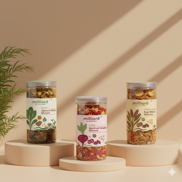 Millet Mixture Combo – Spinach Millet + Beetroot Health + Ragi Millet Mixture | Healthy Crunchy Superfood Snack