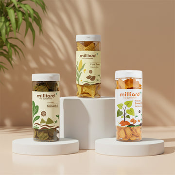 Milliard Healthy Veggie Chips Combo – Spinach, Corn & Sweet Potato
