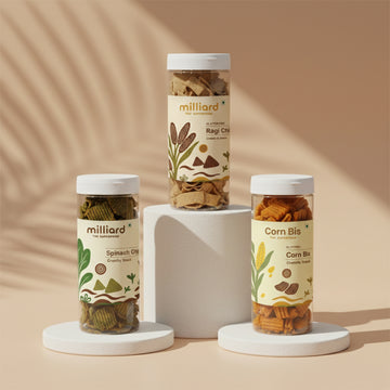 Milliard Healthy Veggie Chips Combo – Ragi, Spinach & Corn